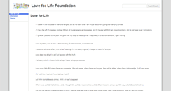 Desktop Screenshot of loveforlife.org